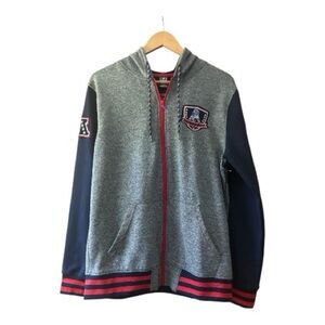 New England Patriots Unisex Ultra Game Full Zip Varsity Hooded Sweatshirt
